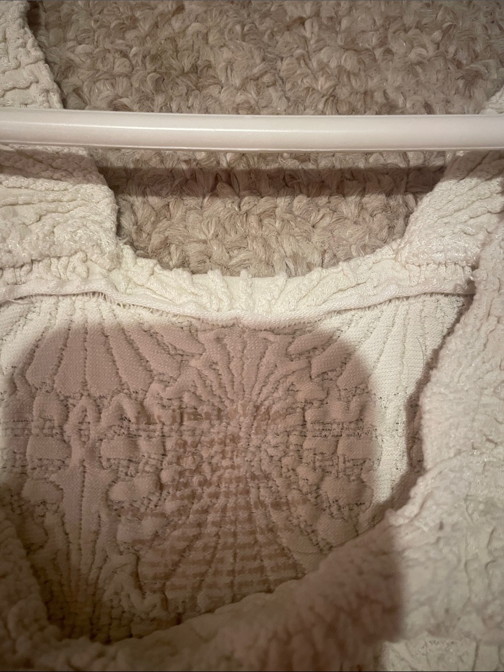 3 Free People Textured Tank Tops in Teal and Coral and cream - Picture 8 of 8